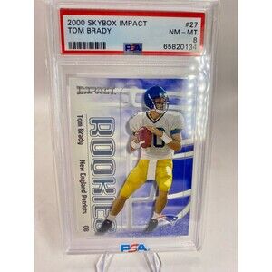 2000 Skybox Impact #27 Tom Brady New England Patriots RC Rookie PSA 8 NM-MT